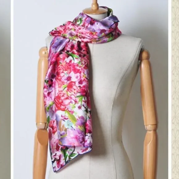 Silk floral print over size‎ scarf
